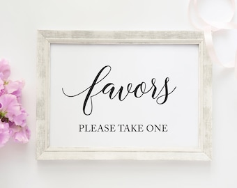 Favors Please Take One Sign, Printable Wedding Decor (Digital Download)