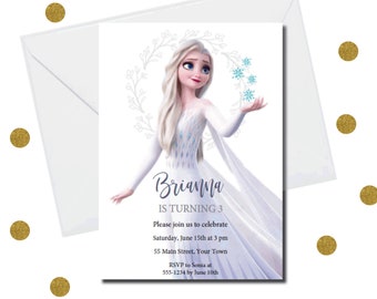DIY Editable Invitation - Frozen 2 Party Invitation Print Yourself, Frozen Birthday Invitation DIY, Frozen Party Printable Invitation, Elsa