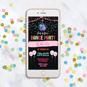 DIY Editable Electronic Dance Party Disco Invitation Template - Evite - Invite - Dance Birthday - Corjl - Instant Download