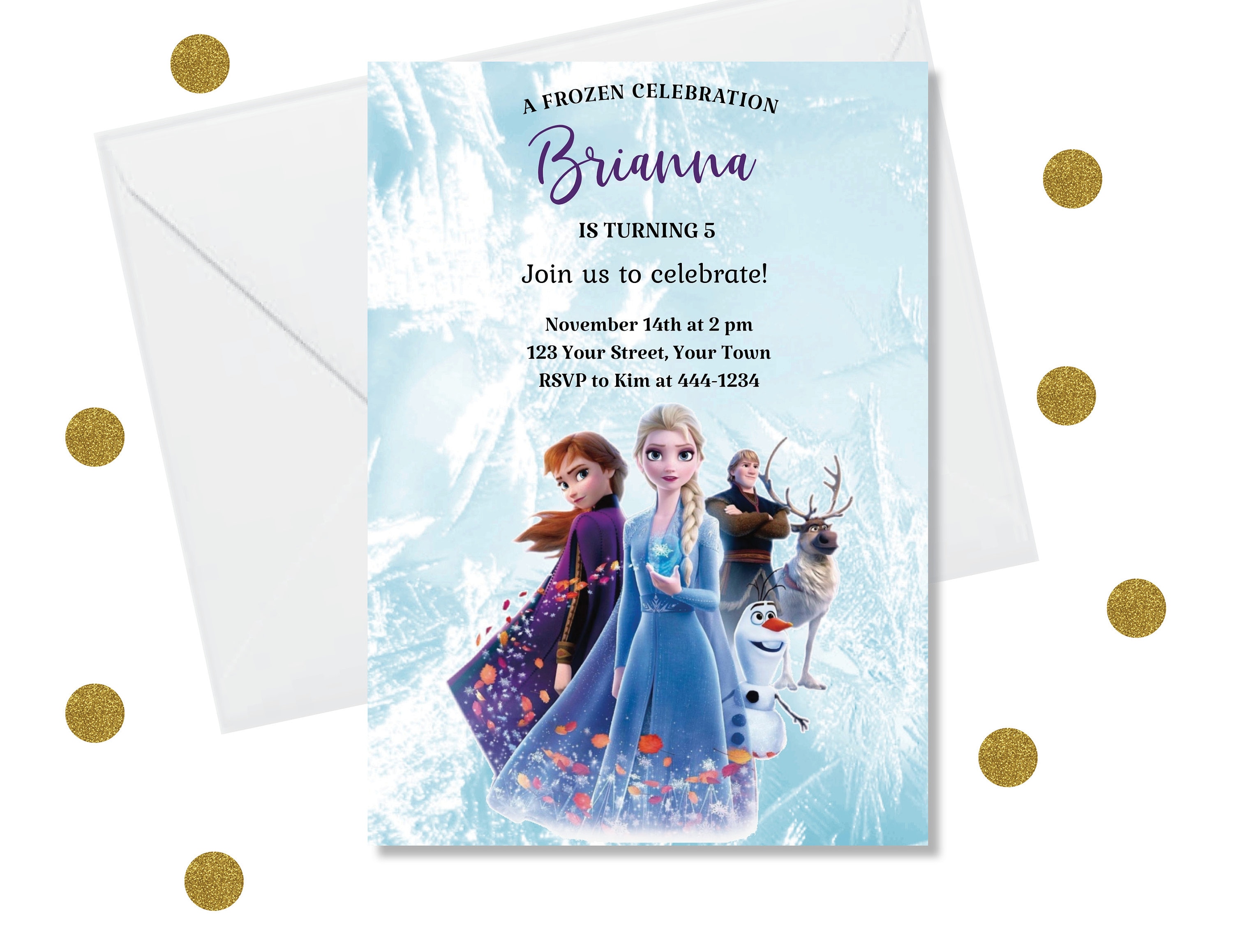 Frozen 2 Birthday Invitation Frozen Birthday Anna and Elsa Etsy