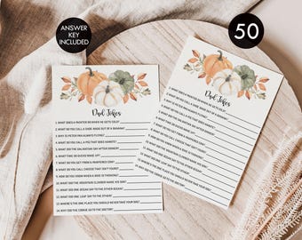 50 Dad Jokes Baby Shower Game: Pumpkin Autumn Theme