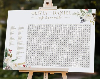 Personalized Wedding Word Search Puzzle: Dry Erase Foam Board