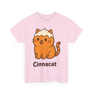Cinnacat T-Shirt, Cute Ginger Cat Tee, Kawaii Iced Bun Shirt, Unisex Cosy Autumn Gift image 4