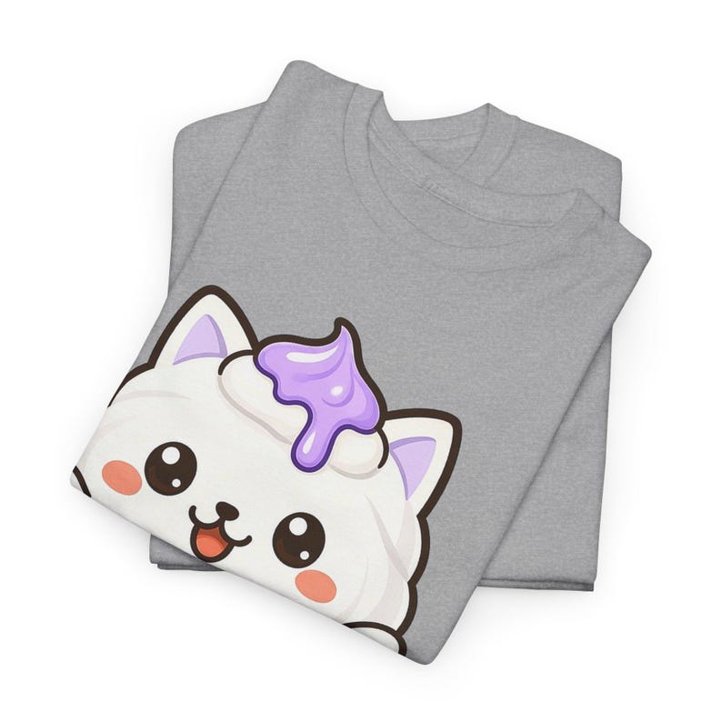 Boocat Halloween T-Shirt, Cute Ghost Cat Tee, Kawaii Meringue Shirt, Unisex Spooky Season Gift image 5