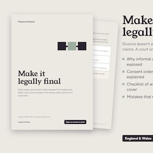 Clean Break Consent Order UK Guide, Divorce Financial Order Explained, England and Wales Checklist, Printable PDF