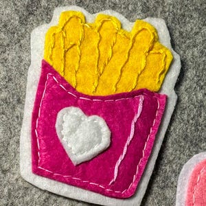 Fries Felt Patch Pattern & Directions PDF | Little Hand Sewing Project for Beginners