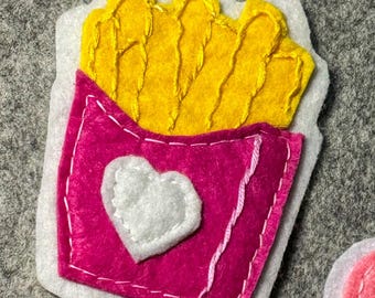 Pommes-Filzflicken: Schnittmuster & Anleitung (PDF) | Kleines Handnähprojekt für Anfänger