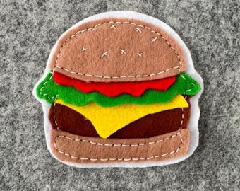 Hamburger-Flicken aus Filz mit Schnittmuster und Anleitung | Einfaches Nähprojekt (PDF)