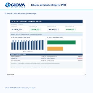 Excel PRO Business Dashboard: Sales, Expenses, and Cash Receipts | French Template