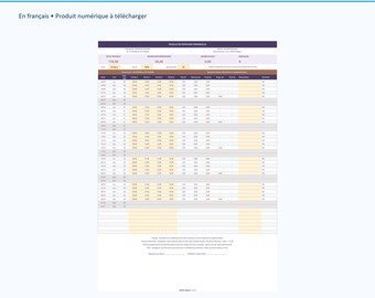 Feuille de pointage mensuel Excel français, calcul heures supplémentaires et nuit, choix mois année et semaine ISO