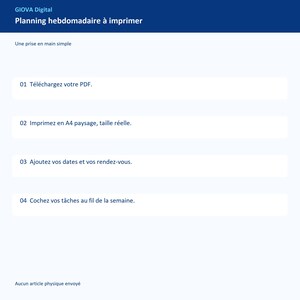 Planning hebdomadaire à imprimer A4, agenda frigo non daté, vert sauge et rose pastel, PDF français image 3