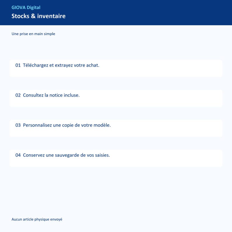 Gestion des stocks Excel, inventaire et mouvements, alertes réapprovisionnement, tableau de bord français personnalisable imagen 3