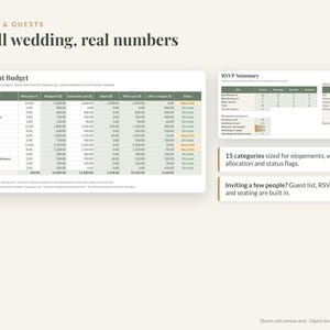 Planificador de fugas románticas (hoja de cálculo, Excel y Google Sheets): lista de verificación, presupuesto, cronograma, licencia de matrimonio. imagen 5