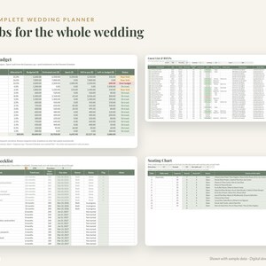 Wedding Planner Bundle: Planner Spreadsheet, Budget Tracker, Guest List, Honeymoon Planner, Vow Workbook image 4