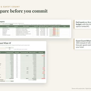 Planilha de Planejamento de Orçamento de Casamento, Excel e Google Sheets: Controle de Despesas, Cronograma de Pagamentos, Custo por Convidado imagem 5