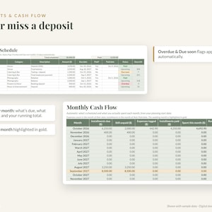 Planilha de Planejamento de Orçamento de Casamento, Excel e Google Sheets: Controle de Despesas, Cronograma de Pagamentos, Custo por Convidado imagem 4