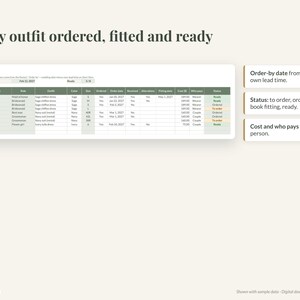 Wedding Party Organizer Spreadsheet, Excel & Google Sheets: Bridesmaid Planner, Attire, Hair and Makeup Schedule image 5