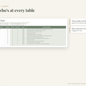 Wedding Guest List Template, RSVP Tracker Spreadsheet for Excel & Google Sheets, Seating Chart, Meal Count, Address List, Guest Tracker image 5