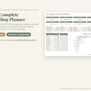 Wedding Guest List Template, RSVP Tracker Spreadsheet for Excel & Google Sheets, Seating Chart, Meal Count, Address List, Guest Tracker image 8