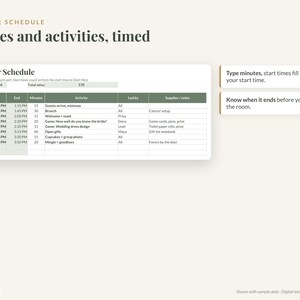 Foglio di calcolo per l'organizzazione dell'addio al nubilato, in formato Excel e Google Sheets: lista di controllo per l'organizzazione, elenco degli invitati, budget e ripartizione dei costi. immagine 7