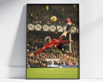 Alejandro Garnacho Nike Poster for bedroom - Garnacho poster art, Football Poster, Manchester United poster gift for men gift for women
