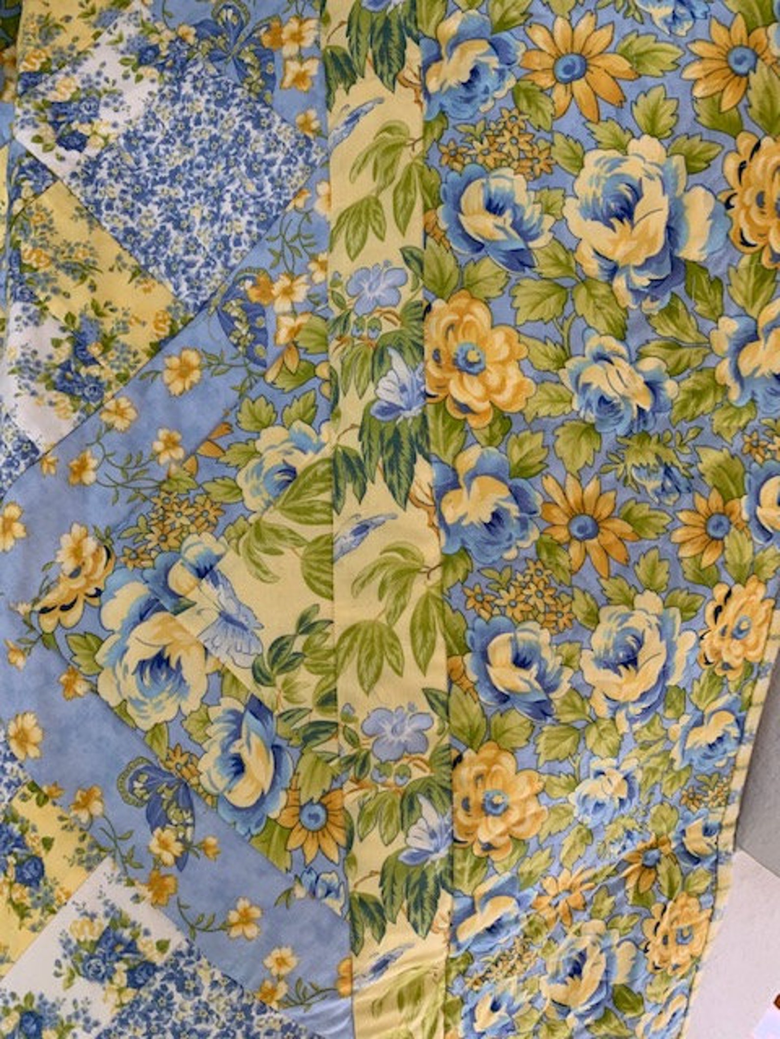 Quilts for Sale Quilt Blue & Yellow Floral Etsy