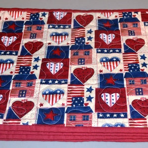 Americana quilted placemats-Set of 4