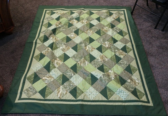 Dark 2024 green quilt