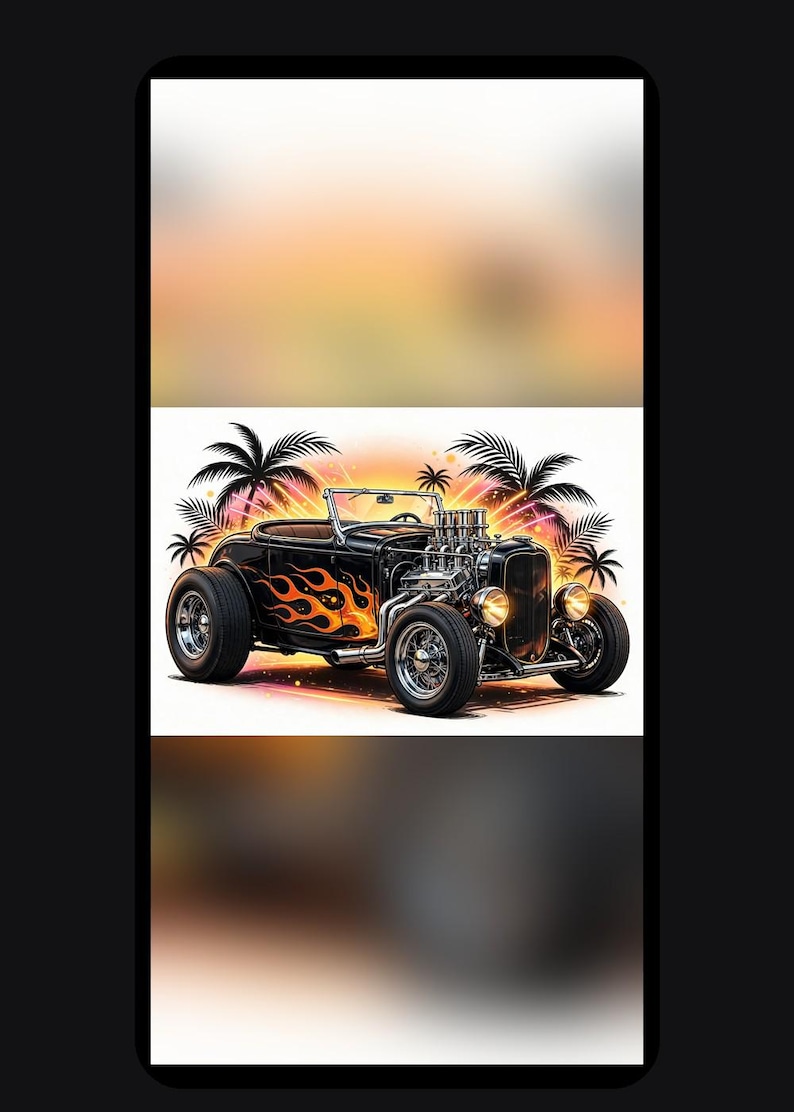 Hot Rod Roadster Poster — GTA Style Car Wall Art Print, Printable Hot ...