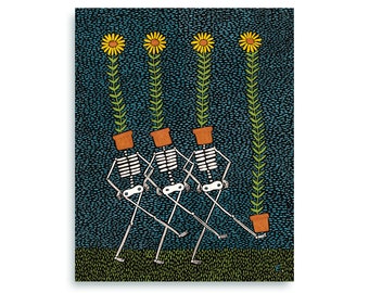 Sunflower Skeletons - Print