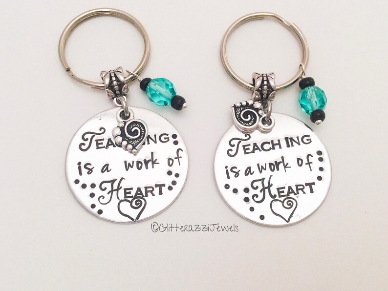 Download Teaching Is A Work of Heart Aluminum Keychain Teacher Gift ...