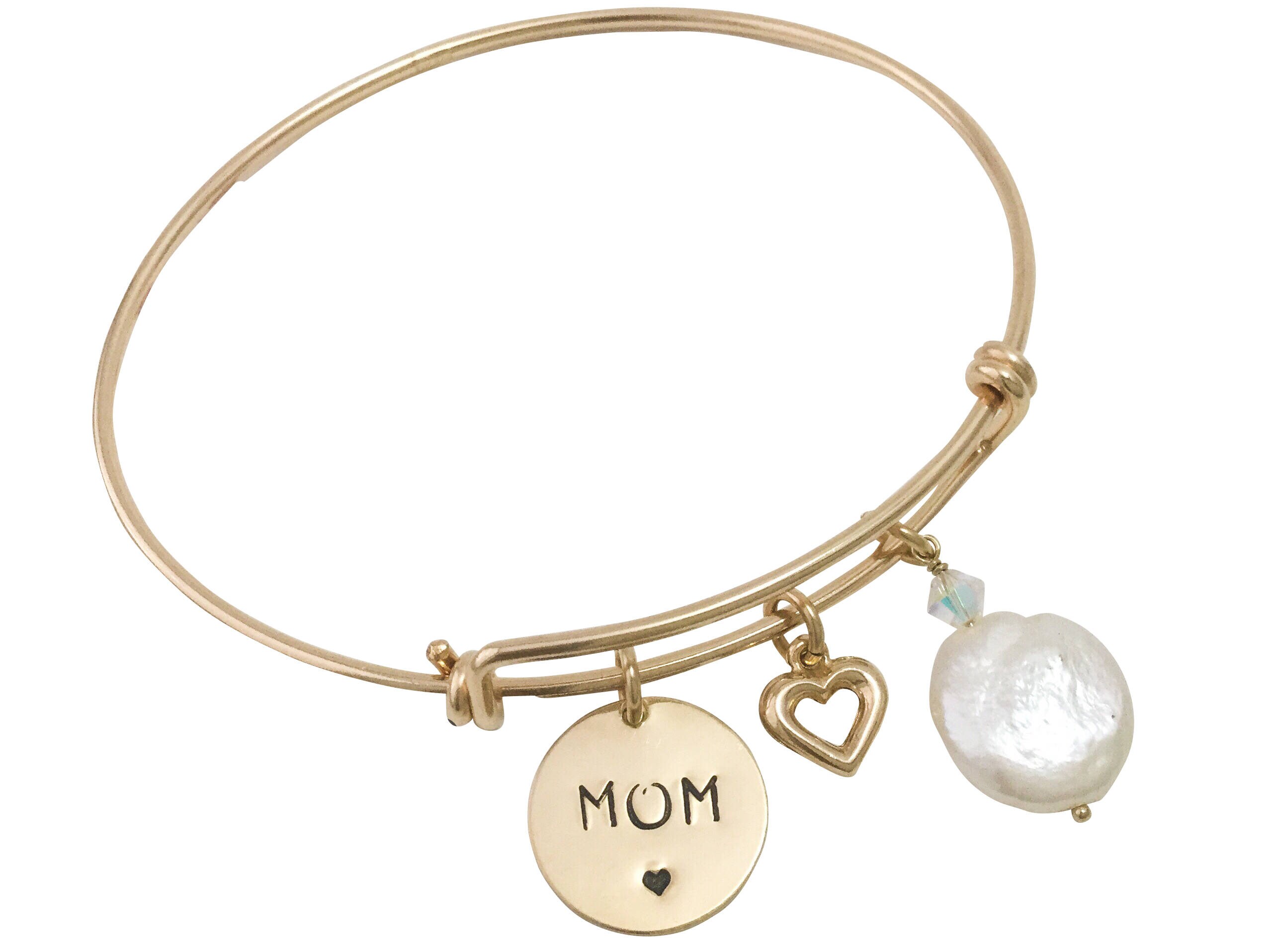 Expandable charm bracelet. Bangle bracelet. Mothers Day gift. Etsy
