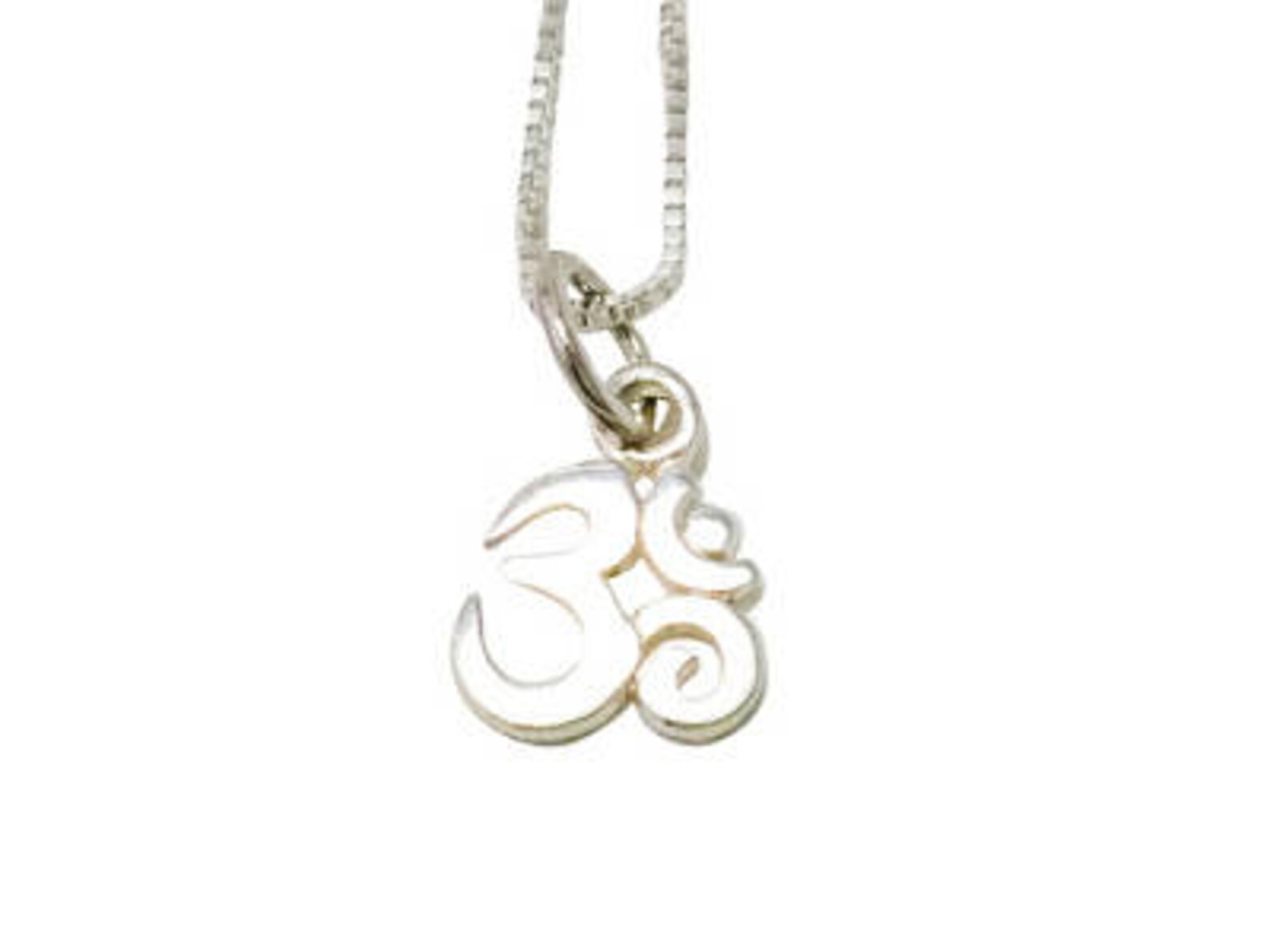 Om Charm Pendant Necklace Sterling Silver Delicate Mantra Yoga Etsy