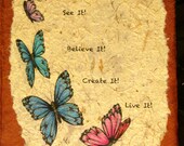 Custom "Vision Journal"! 9"x12" Replaces Vision Boards  Mixed Media-covered with leather, Fern-wood Cloth or handmade Mulberry Paper-