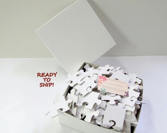 XL Guest Book Puzzle Large Wedding your choice of 150 or 200 Pieces / White Puzzle Pieces / Unique White Wedding Guest Book Puzzle