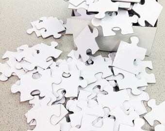 Large White Puzzle Pieces for Wedding Sign In Guest Book Alternative  Blank Puzzle Pieces Unique Wedding Guest Book