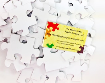 White Puzzle Guest Book: Wedding Reception Signing Puzzle (Optional Numbering)