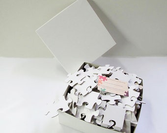 XL Wedding Guest Book Puzzle: Unique White Puzzle (150 or 200 Pieces)