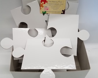 Libro de visitas único con piezas de rompecabezas blancas: una alternativa al libro de visitas para bodas