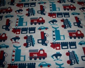 Transportation vehicles  flannel Crib/toddler fitted  sheet