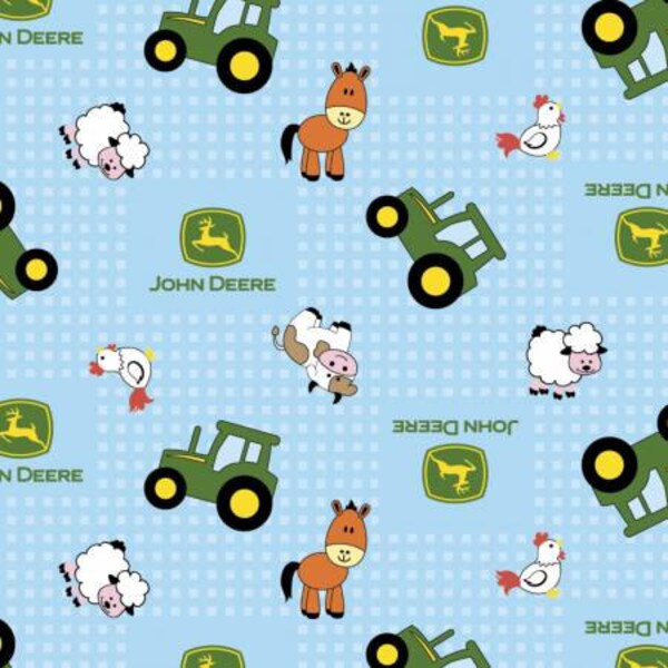 New John Deere barnyard flannel  Crib/toddler fitted  sheet