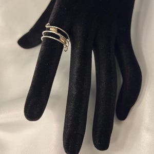 Handmade Sterling Silver Wire Ring With Beads - US Size 6.5