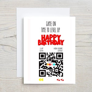 Game On Time To Level Up Carte joyeux anniversaire, carte d’anniversaire, carte de vœux, carte de joueur rétro, carte Geek Nerd, carte d’humour, carte drôle