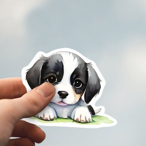 Stickers, puppy sticker, waterproof sticker, die cut sticker, cute puppy stickers, vinyl sticker, dog sticker, cute dog,water bottle sticker