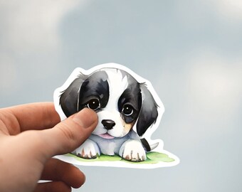 Pegatinas, Pegatina de cachorro, Pegatina impermeable, Pegatina troquelada, Pegatinas de cachorro bonito, Pegatina de vinilo, Pegatina de perro, Perro bonito, Pegatina de botella de agua