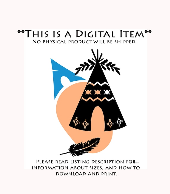 Abstract Teepee Boho Designs Printable Wall Art Boho - Etsy