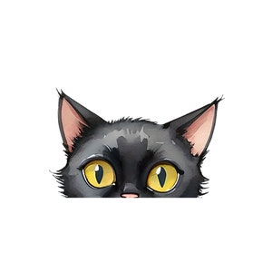 Sticker chat, sticker chat furtif, stickers, sticker chaton mignon en vinyle furtivement, sticker fenêtre pour ordinateur portable chat chaton, sticker bouteille d'eau. art de chat noir