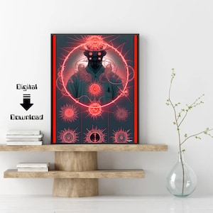 Pure energy dark art print, digital download, creepy art print, zodiac dark art, powerful energy, astrology zodiac dark art,gothic art print