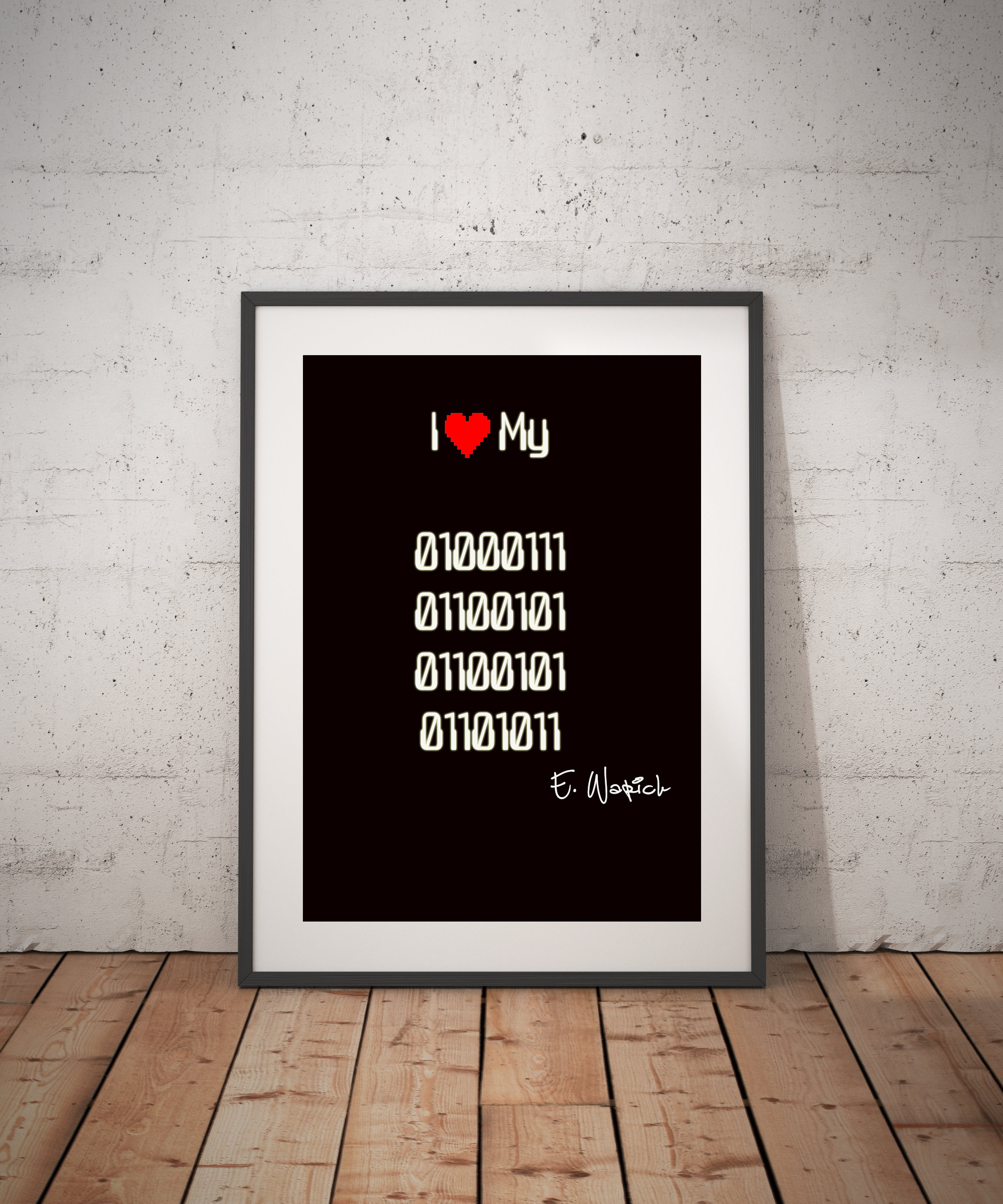 Binary Code Art Prints, IT Office Wall Art, High Tech Home Decor ...