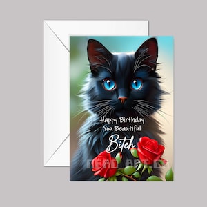 Carte de voeux joyeux anniversaire garce, carte de joyeux anniversaire, belle garce, carte drôle, carte faite main, carte de voeux, carte soeur, cadeaux pour elle